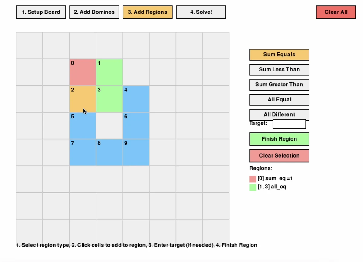 Pips solver board interface